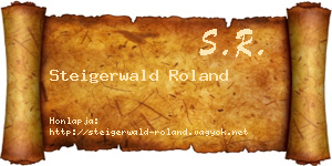 Steigerwald Roland névjegykártya